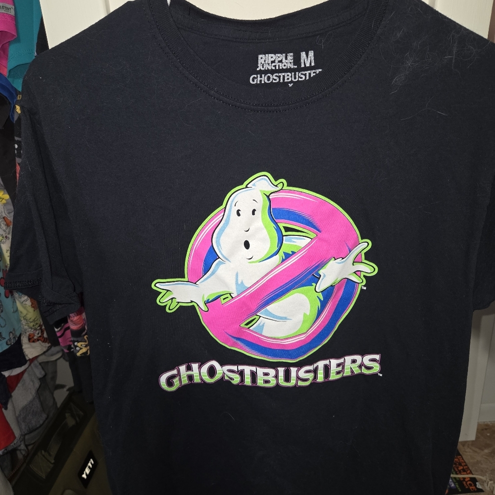 GhostBusters Classic Black Short Sleeve Tee with Soft Cotton Comfort